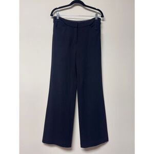 EILEEN FISHER Black Ponte Knit High Rise Wide Leg Career Trousers, Sz XS